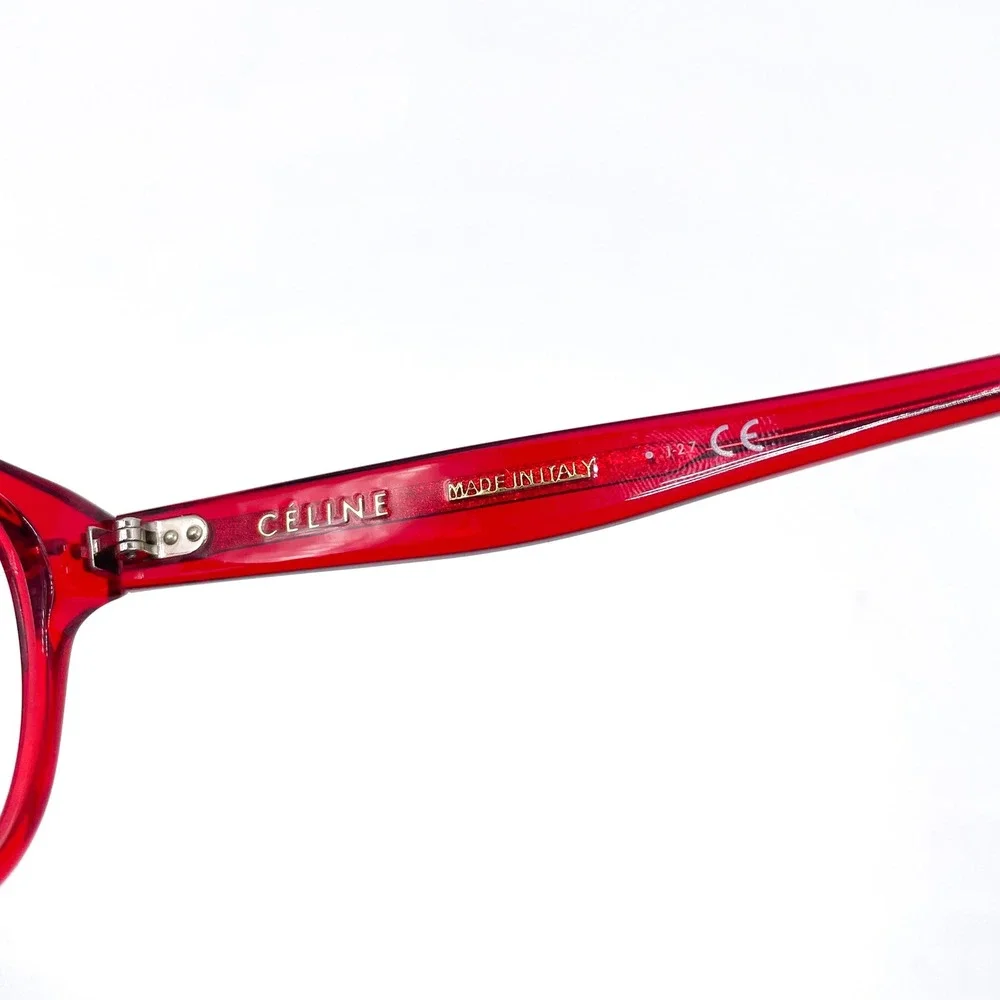 Celine‎ Red Acetate Eyeglasses Frames CL50007i Full Rim Transparent Italy